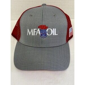 MFA Oil Missouri Farmers Trucker Hat Ball Cap Mens Adjustable Snapback Red/Gray